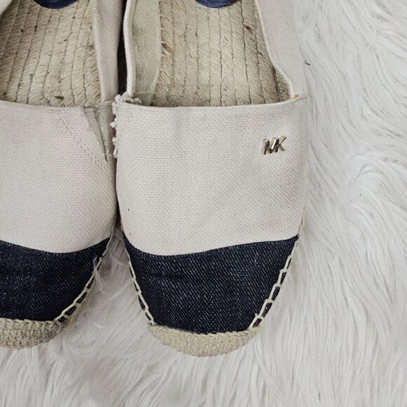 MICHAEL KORS women's Kendrick size 8 toe cap slip on Espadrilles white/black - Picture 2 of 6